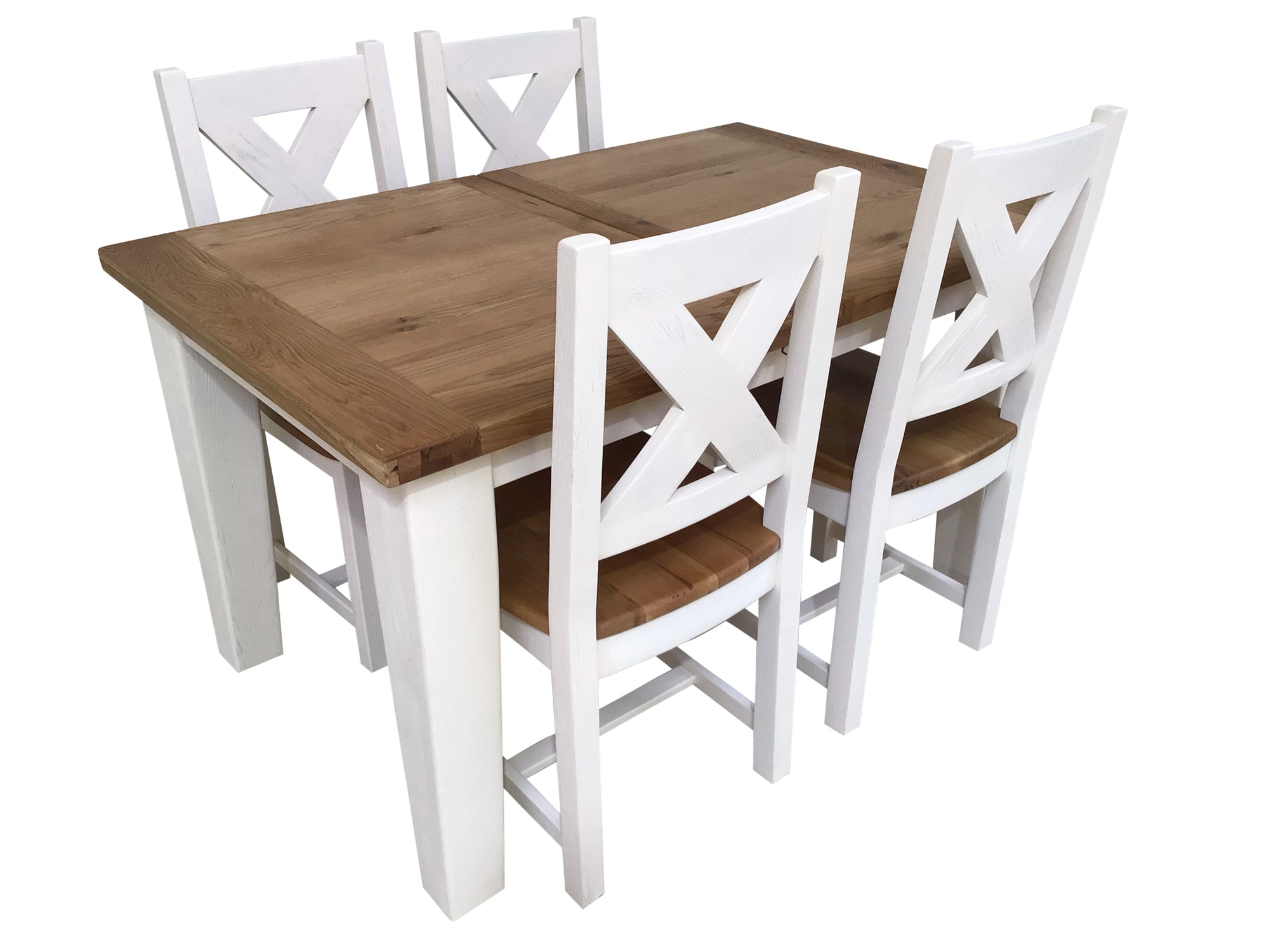 Calgary Oak 1.4m Ext Dining Set painted Off-White