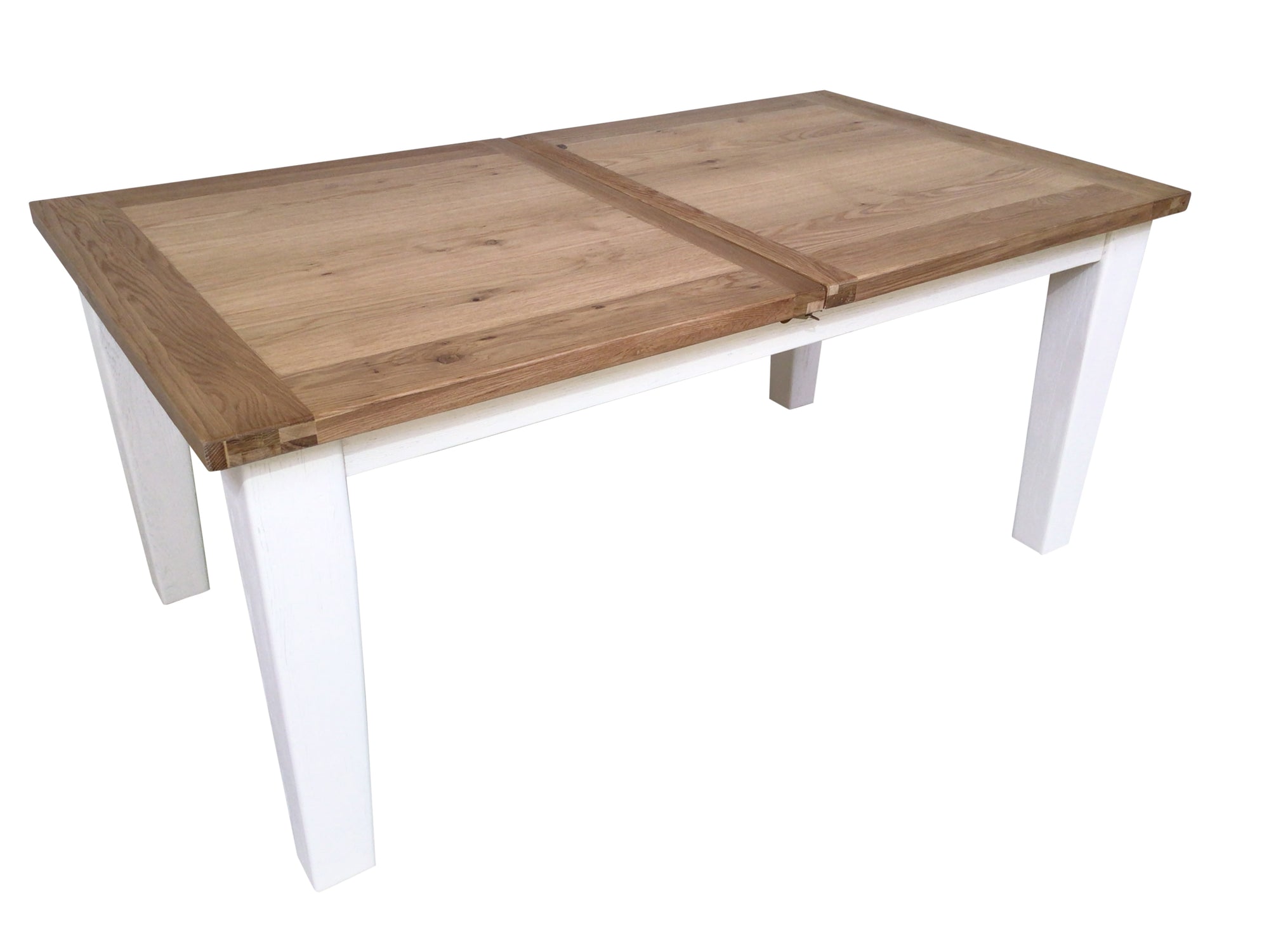 Calgary Oak 1.8m Ext Dining Table - Painted Off-White