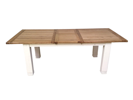 Danube Oak 1.8m Extension Dining Table painted Off-White