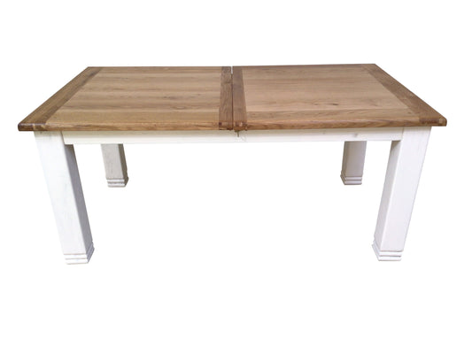 Danube Oak 1.8m Extension Dining Table painted Off-White