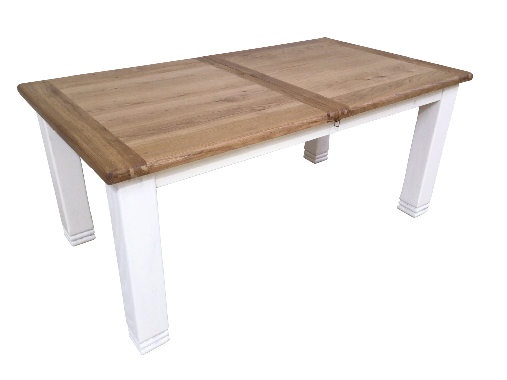 Danube Oak 1.8m Extension Dining Table painted Off-White