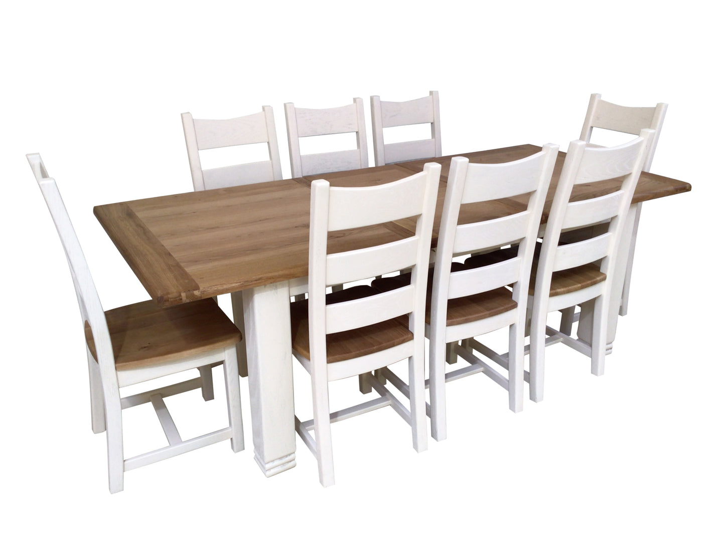 Danube Oak 1.8m Ext Dining Set painted Off-White