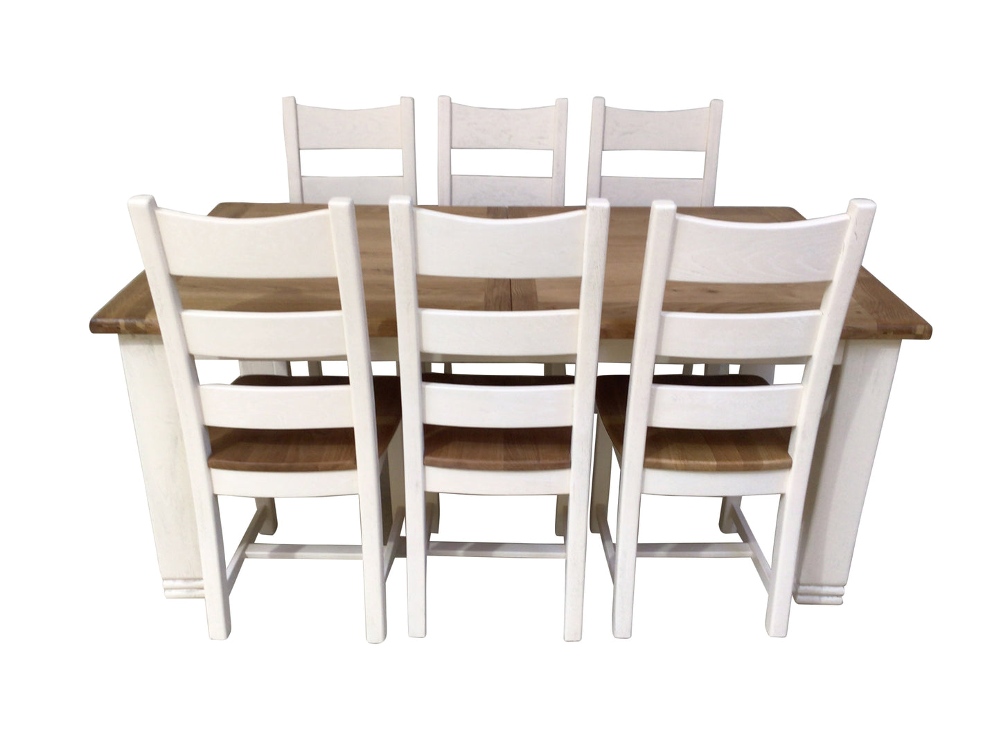 Danube Oak 1.8m Ext Dining Set painted Off-White