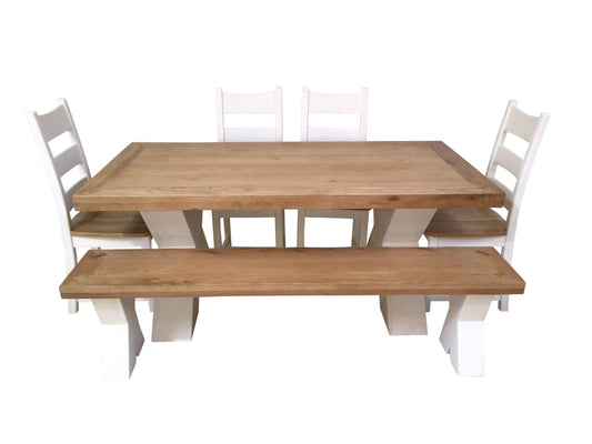 Maximus Oak 1.9m Dining Set painted Off White