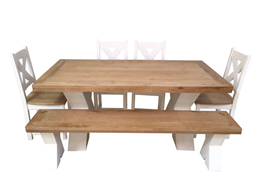 Maximus Oak 1.9m Dining Set painted