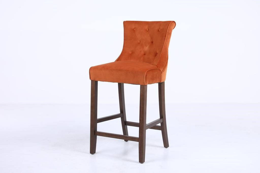 Kingston Rust Velvet Bar Stool