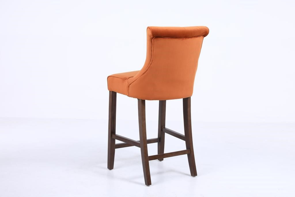 Kingston Rust Velvet Bar Stool