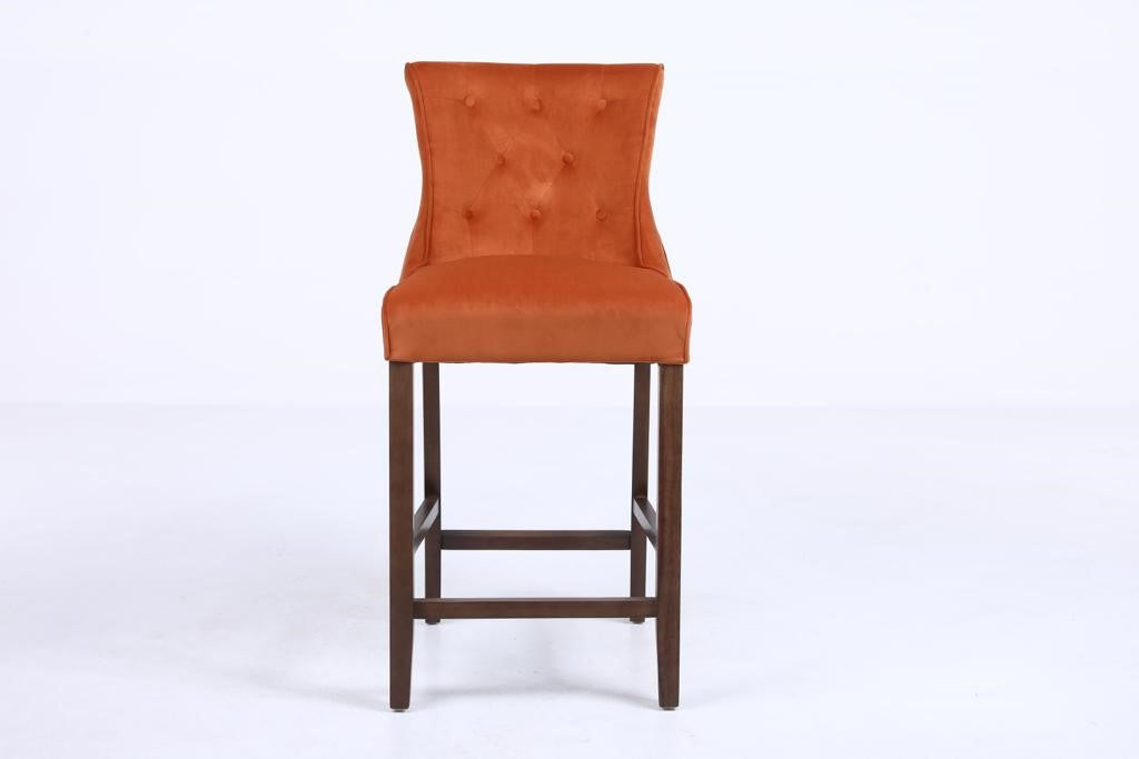 Kingston Rust Velvet Bar Stool