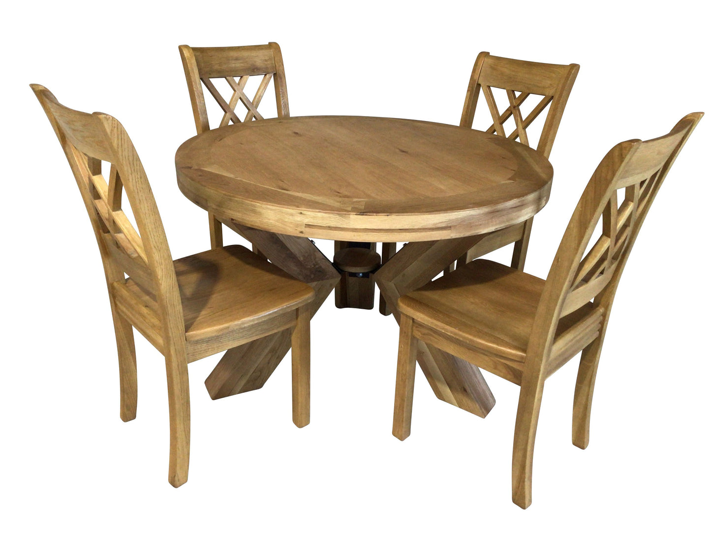 Maximus Oak 1.2m Round Dining Set with Cologne Oak Dining Chairs