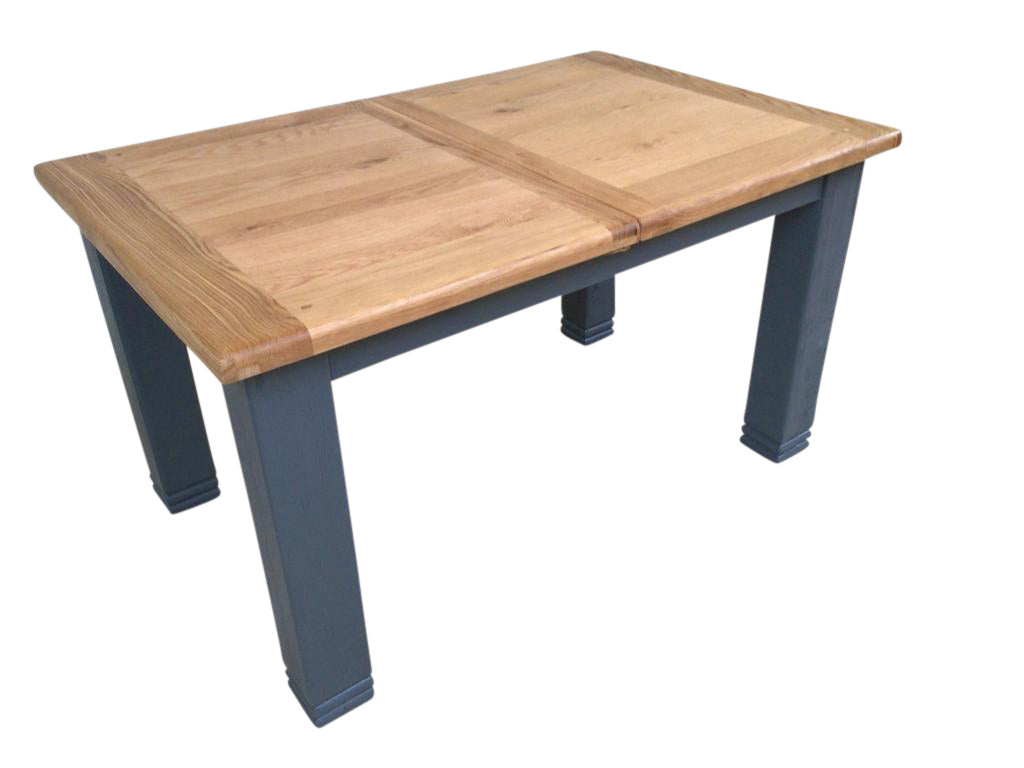 Danube Oak 1.4m Ext Dining Table painted Night Blue