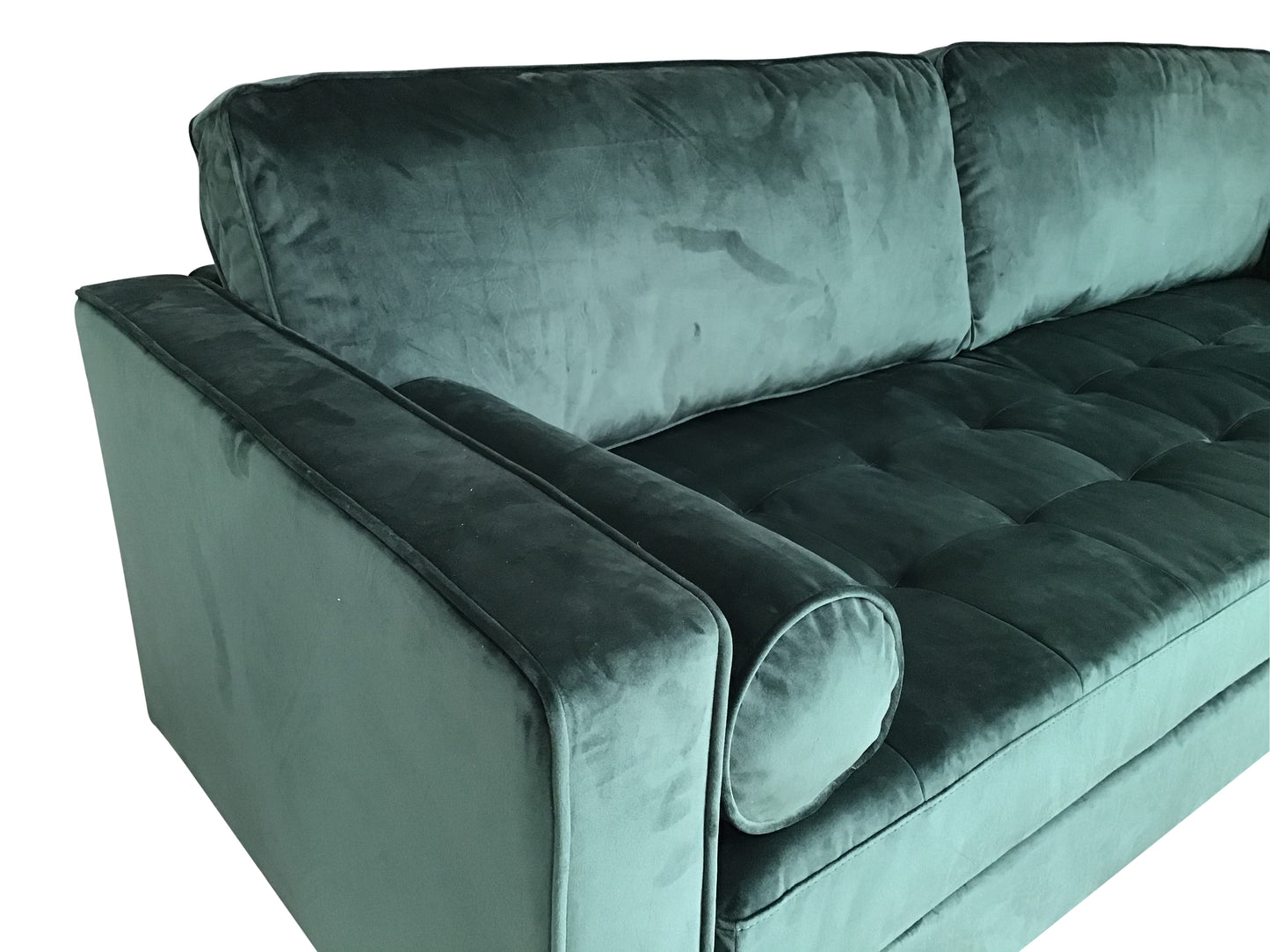 Hudson Green Velvet 3 Seater Sofa